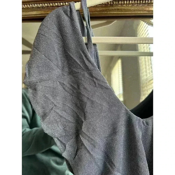 SHOW ME YOUR MUMU Renee Ruffle Maxi Dress ~ Dancing Queen Shine Smoke - Small - Picture 4 of 6